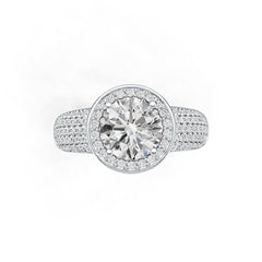 10K Gold Semi Mount Ring Setting Round RD 8x8mm Moissanite Accent DHJ
