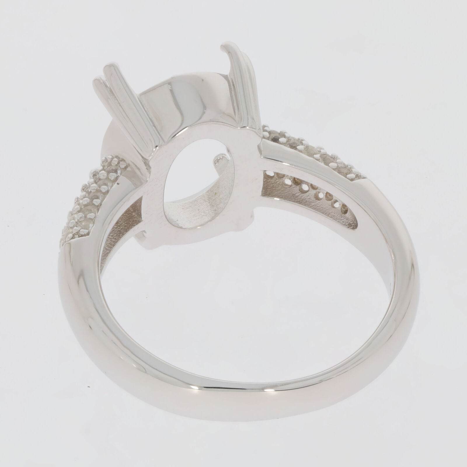 18K Gold Semi Mount Ring Setting Oval OV 13X11mm Accent Shank Diamond Accent Syzjewelry