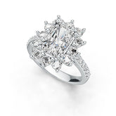 Sterling Silver Semi Mount Ring Setting Emerald OCT 9x6mm Syzjewelry