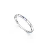 Sterling Silver Bangle with White Topaz or Moissanite Syzjewelry