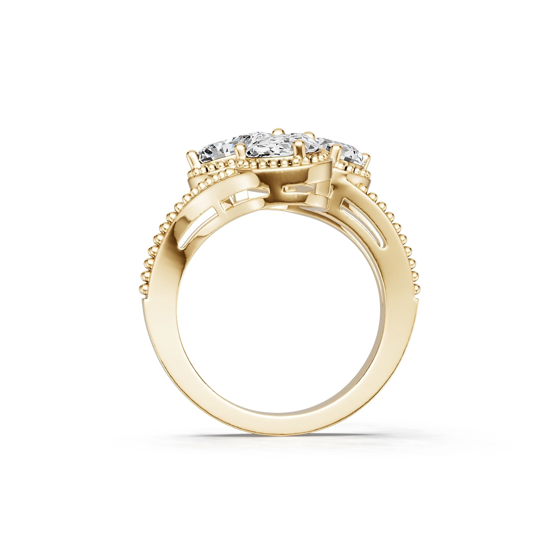 18K Gold Semi Mount Ring Setting Pear Pe 5x6mm Diamond Accent Syz Jewelry