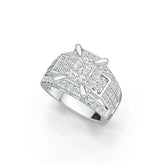 Sterling Silver Men's Engagement Wedding Ring with White Topaz or Moissanite DHJ