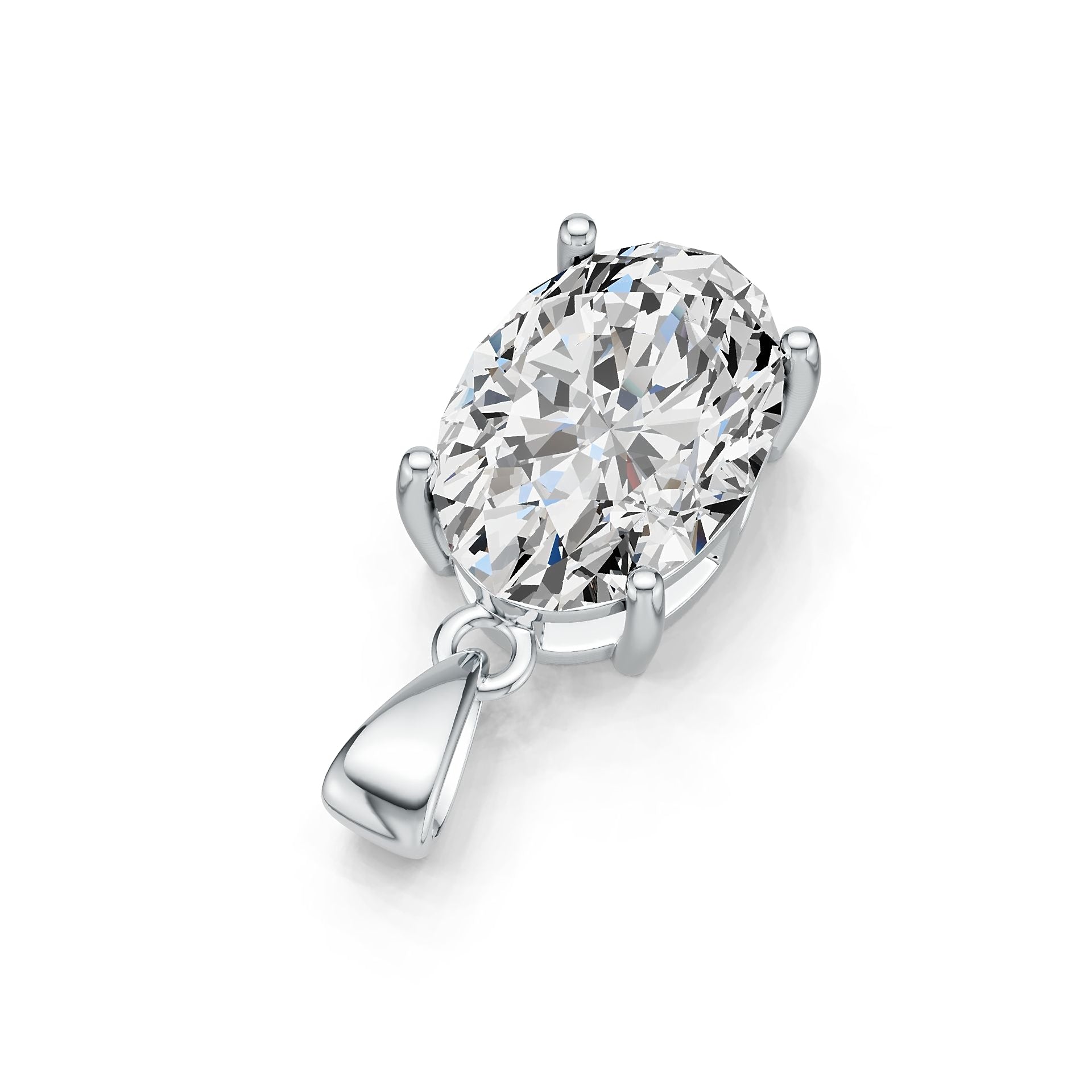 Sterling Silver Semi Mount Pendant Setting Oval OV 14X10mm DHJ