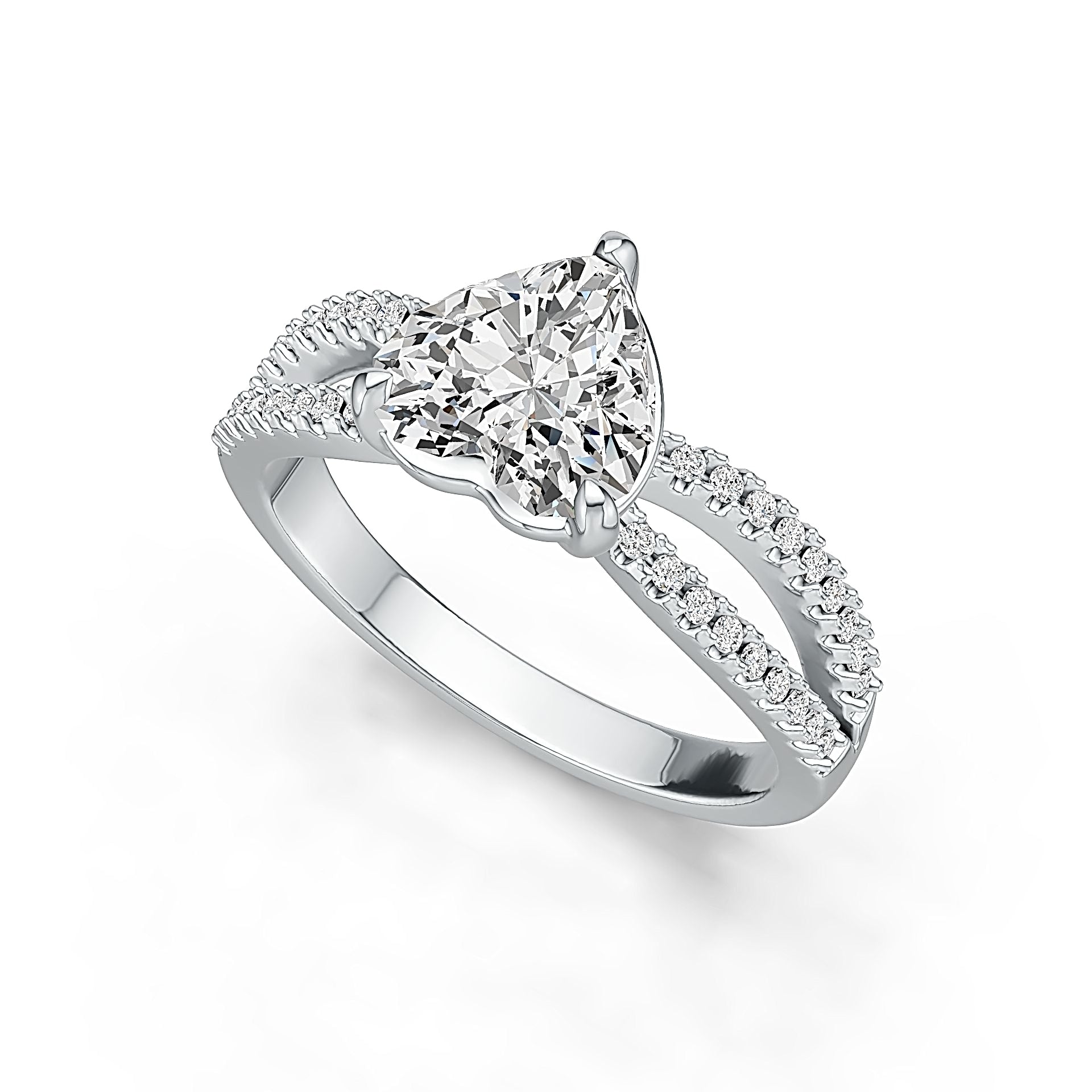 Sterling Silver Semi Mount Ring Setting Heart HT 8x8mm White Topaz L292R292 Syzjewelry