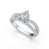 Sterling Silver Semi Mount Ring Setting Heart HT 8x8mm White Topaz L292R292 Syzjewelry