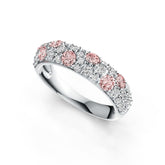 Sterling Silver Pave Set Wide Band Ring with White Topaz or Moissanite Syzjewelry