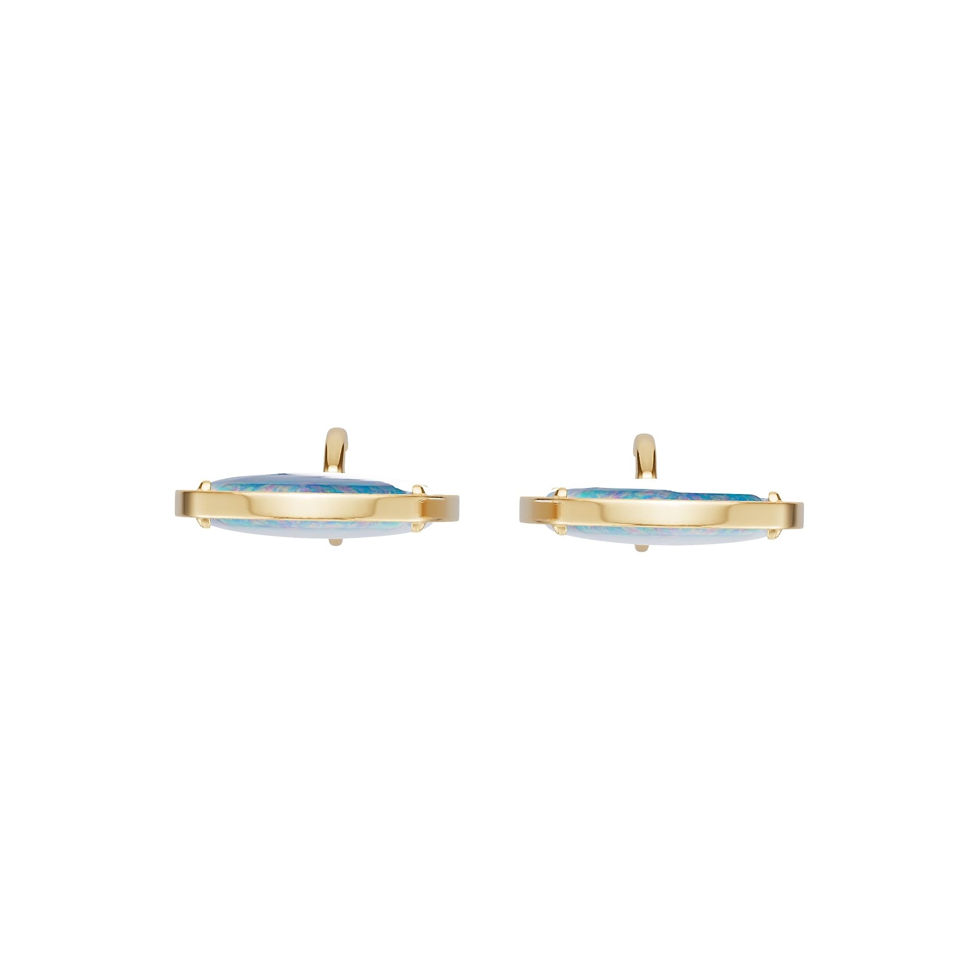 18K Gold Semi Mount Earrings Setting Round Ro 35x16mm Syz Jewelry