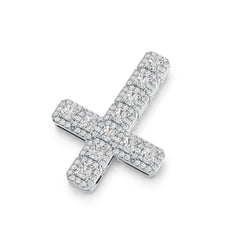 14K Gold Semi Mount Pendant Setting Emerald OCT 4X4mm Cross Theme Diamond Accent DHJ