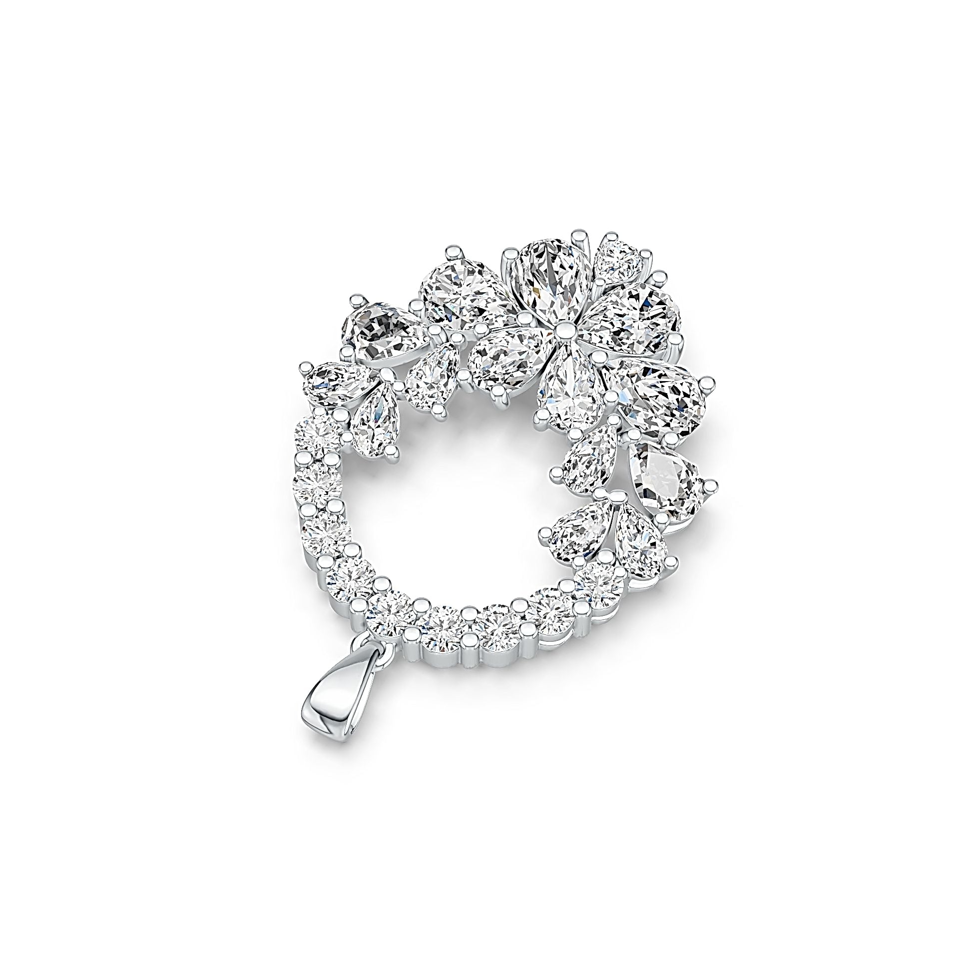 Sterling Silver Semi Mount Pendant Setting Pear PE 7X5mm DHJ