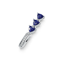 Sterling Silver Semi Mount Pendant Setting Trillion TL 4X4mm with White Topaz - Syzjewelry