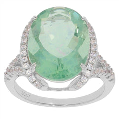 10K Gold Semi Mount Ring Setting Oval OV 16X12mm with White Topaz Moissanite Accent DHJ