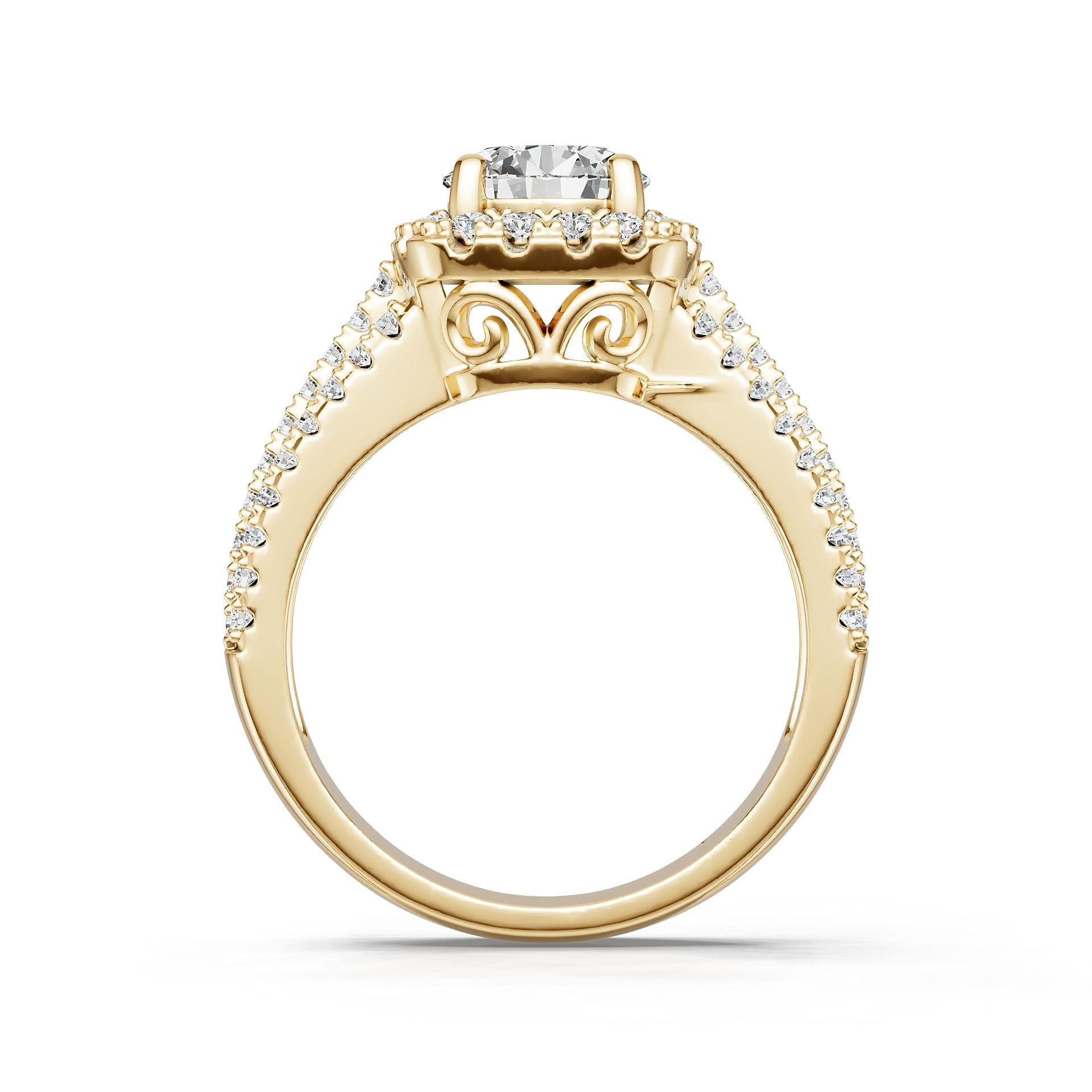 Platinum Semi Mount Ring Setting Round Ro 6x6mm Syz Jewelry