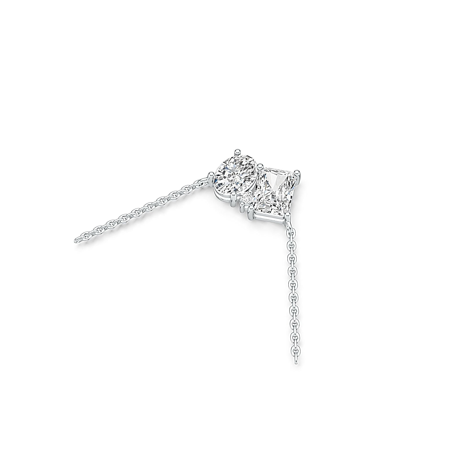 Sterling Silver Semi Mount Pendant Setting Emerald OCT 8x6mm OV 8x6mm Syzjewelry