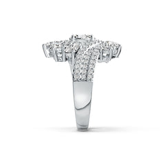 Platinum Semi Mount Ring Setting Oval OV 7X5mm OV 5X3mm Diamond Accent DHJ