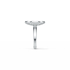 14K Gold Cluster Cocktail Ring with White Topaz or Moissanite Diamond Accent DHJ
