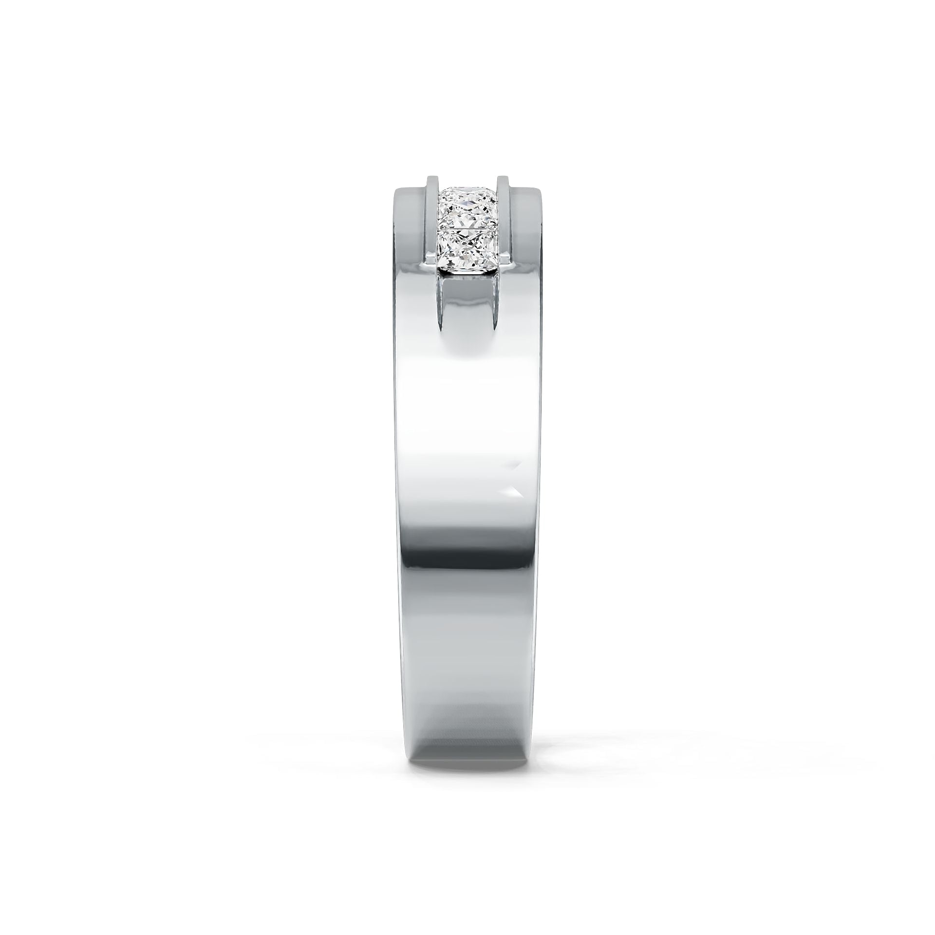 18K Gold Semi Mount Ring Setting Princess SQ 2.5mm Men's Ring DHJ