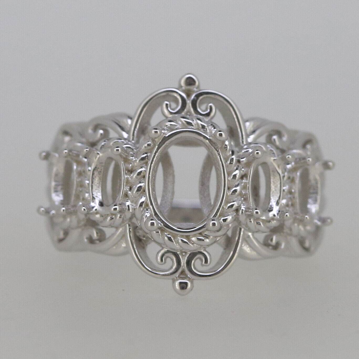 Edwardian Style 10K Gold Semi Mount Ring Setting Oval OV 8x6mm 5x3mm Syzjewelry
