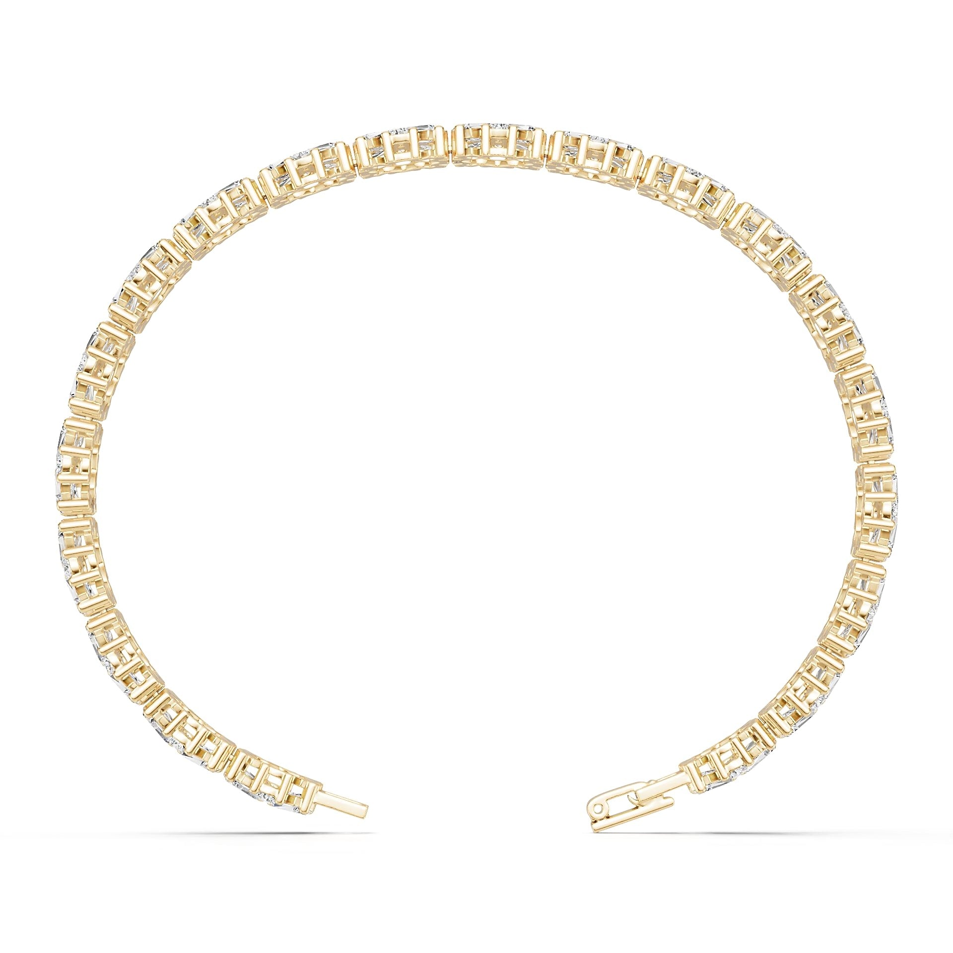 14K Gold Semi Mount Bracelet Setting Square Sq 4x2mm Diamond Accent Syz Jewelry