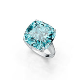 Sterling Silver Semi Mount Ring Setting Cushion CU 18x18mm DHJ