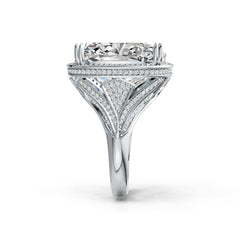 14K Gold Semi Mount Ring Setting Cushion CU 18X18mm Diamond Accent DHJ