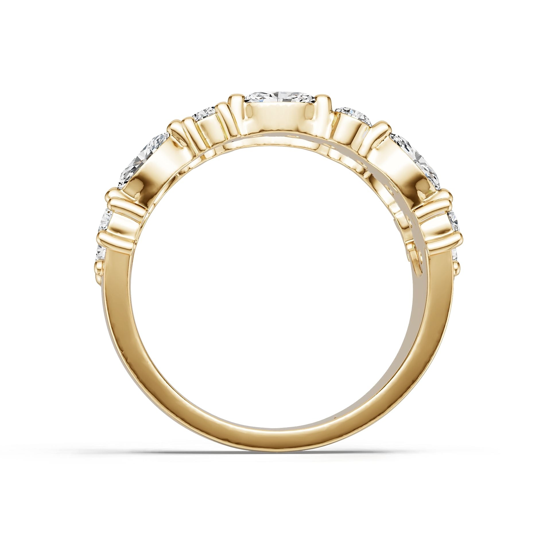 18K Gold Semi Mount Ring Setting Marquise Ma 5x2mm Diamond Accent Syz Jewelry