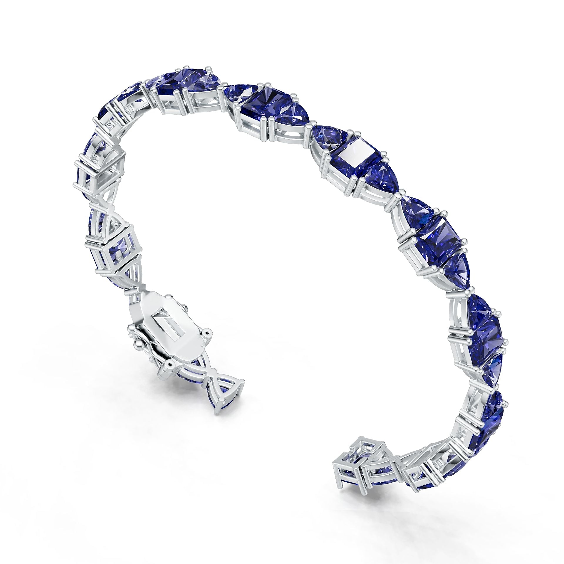 Sterling Silver Semi Mount Bracelet Setting OCT 7X5mm TRI 5x5mm 7 Inch Syzjewelry