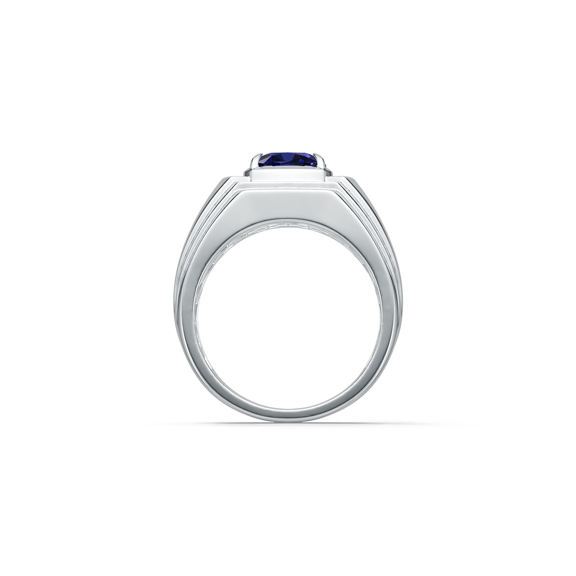 Men's Sterling Silver Semi Mount Ring Setting Cushion CU 8X8mm DHJ