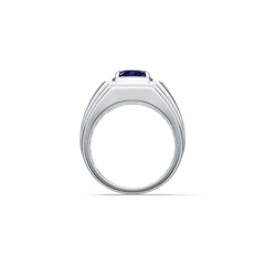 Men's Sterling Silver Semi Mount Ring Setting Cushion CU 8X8mm DHJ