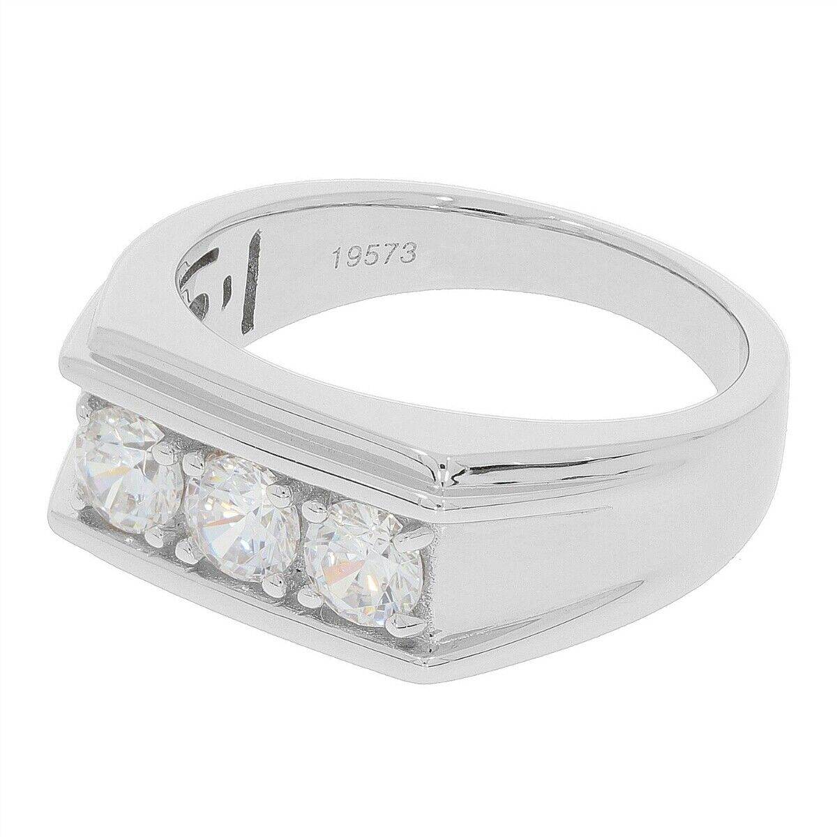 Men's 10K Gold Semi Mount Ring Setting RD 4x4mm 3 Stone Ring Moissanite Accent Syzjewelry