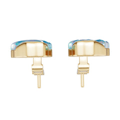 14K Gold Semi Mount Earrings Setting Round Ro 17x11mm Syz Jewelry