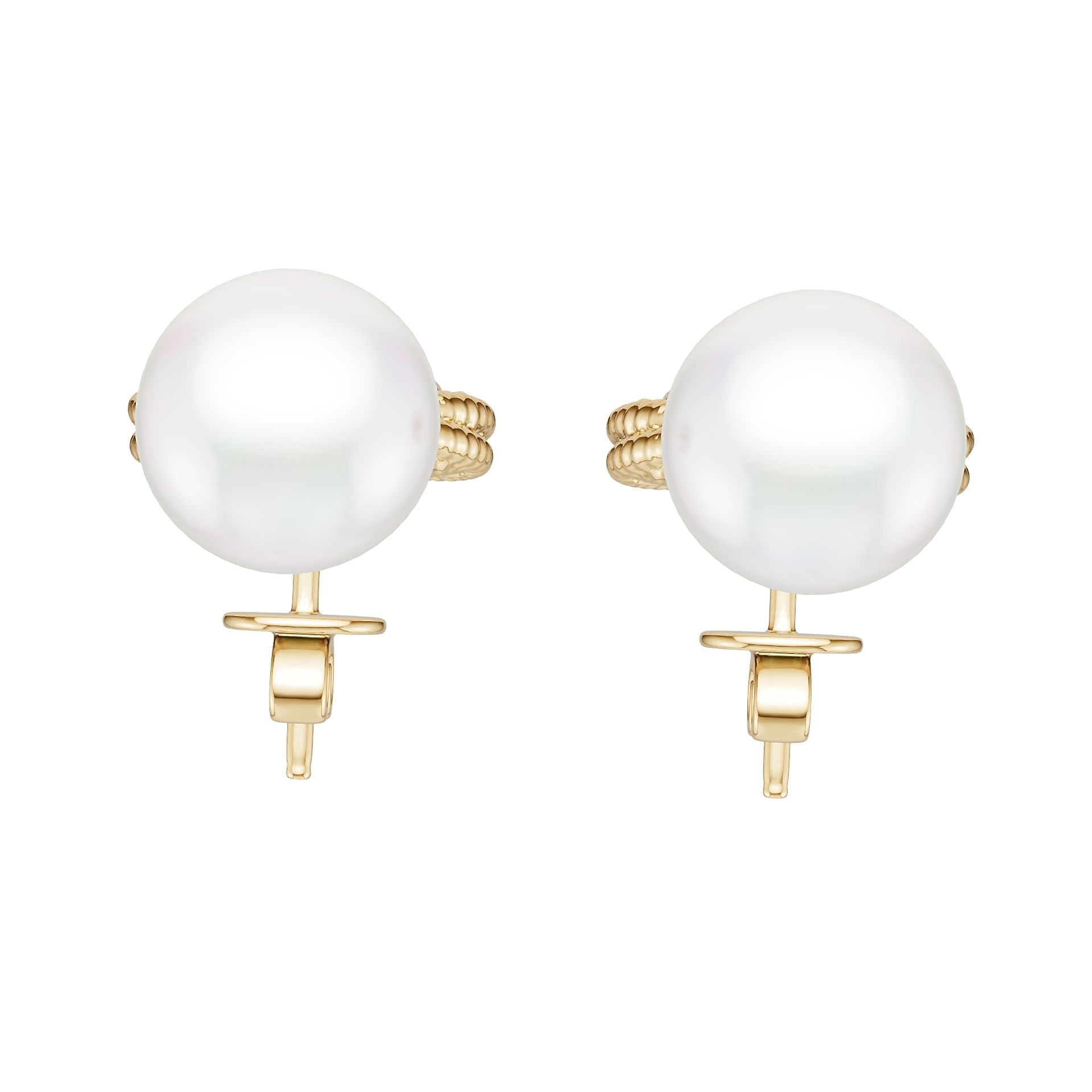 14K Gold Semi Mount Earrings Setting Round Ro 10x10mm Syz Jewelry