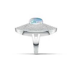Platinum Semi Mount Ring Setting Oval OV 12X10mm Diamond Accent DHJ