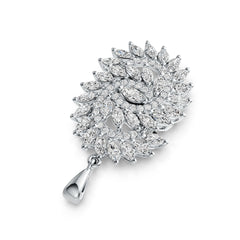 14K Gold Semi Mount Pendant Setting Marquise MQ 5X2.5mm MQ 4X2mm Diamond Accent DHJ