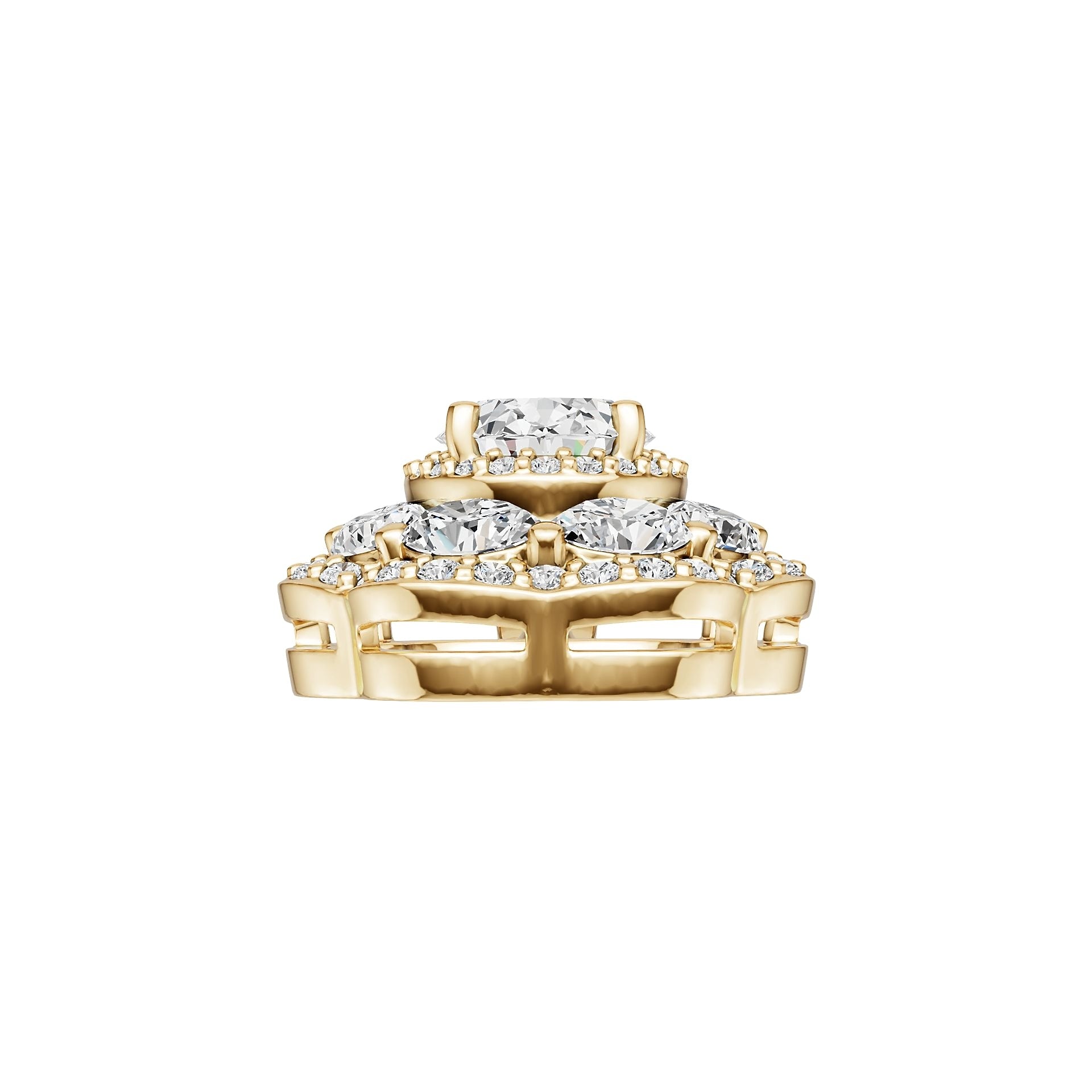 14K Gold Semi Mount Pendant Setting Round Ro 8x6mm Diamond Accent Syz Jewelry