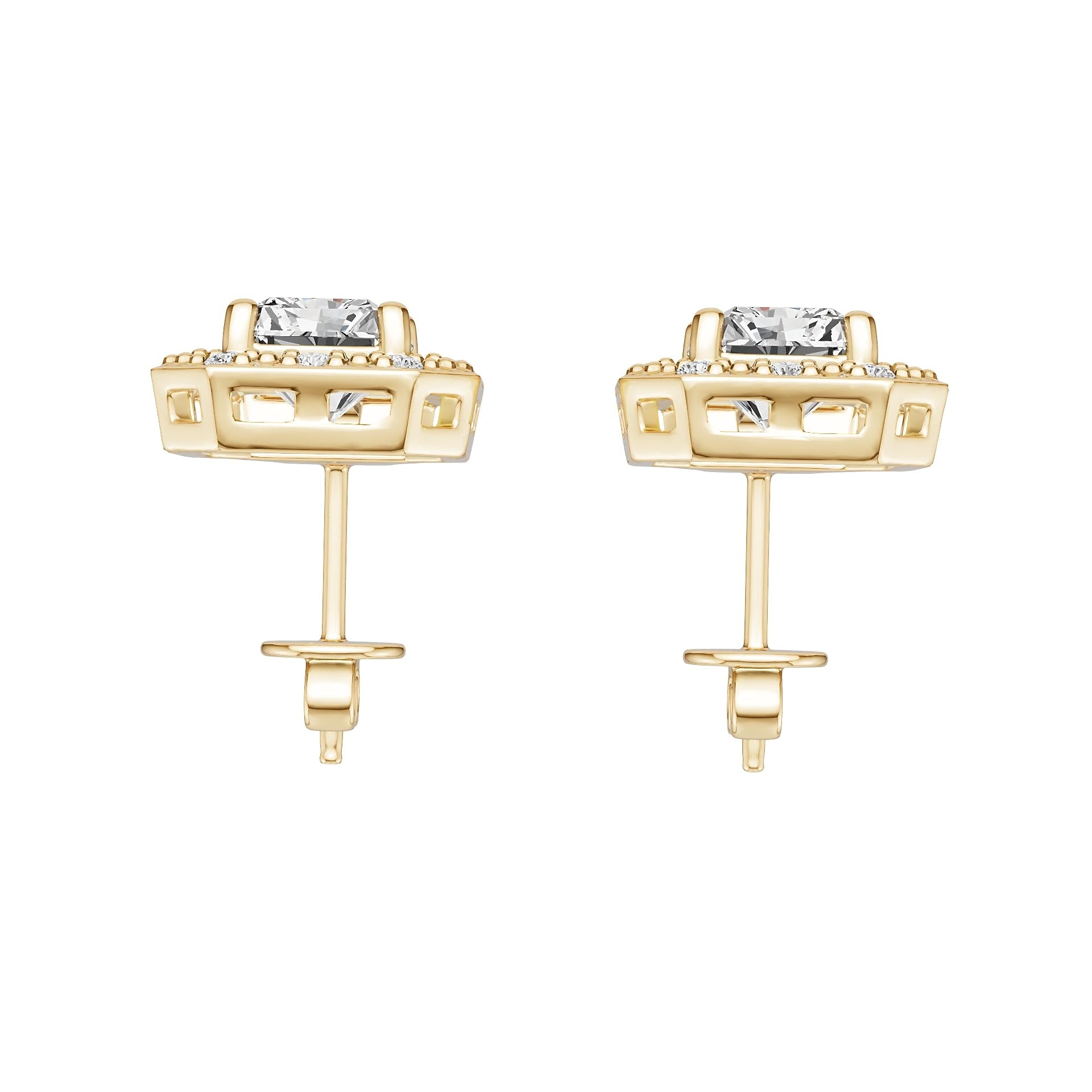 Platinum Semi Mount Earrings Setting Emerald Em 5x5mm Syz Jewelry