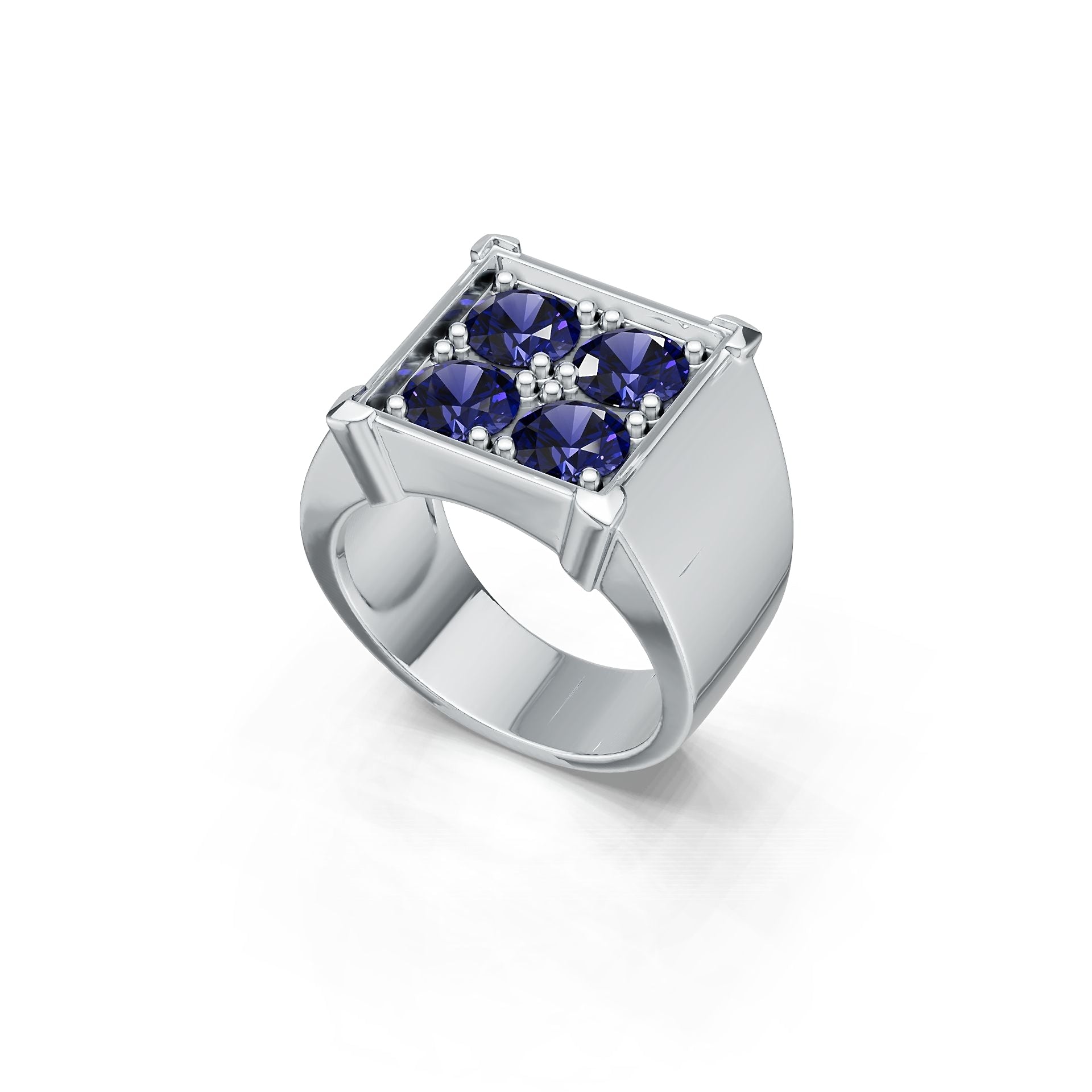 Men‘s Sterling Silver Semi Mount Ring Setting Round RD 5x5mm Syzjewelry