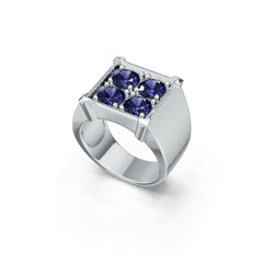 Men‘s Sterling Silver Semi Mount Ring Setting Round RD 5x5mm Syzjewelry