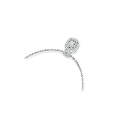 Sterling Silver Semi Mount Pendant Setting Cushion CU 7X5mm Halo