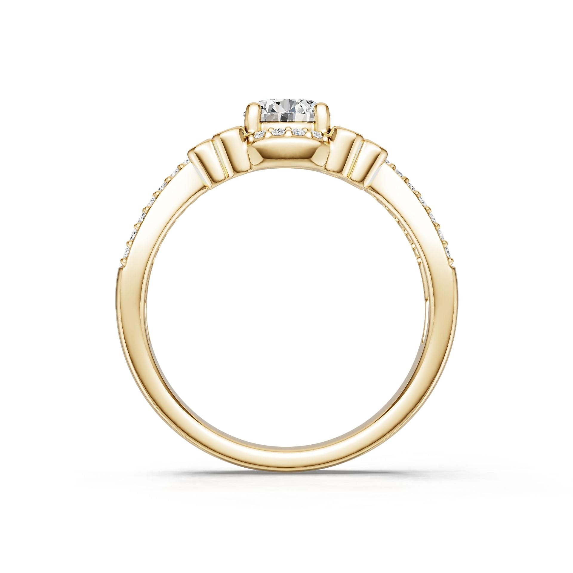 18K Gold Semi Mount Ring Setting Round Ro 5x5mm Diamond Accent Syz Jewelry
