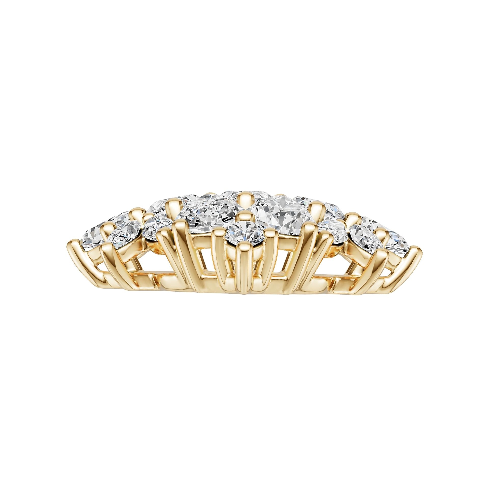 10K Gold Semi Mount Pendant Setting Round Ro 5x4mm Moissanite Accent Syz Jewelry
