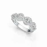 Sterling Silver Semi Mount Ring Setting Oval OV 4X3mm with White Topaz DHJ
