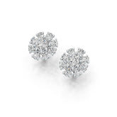 Sterling Silver Semi Mount Earrings Setting Oval OV 7X5mm with White Topaz DHJ