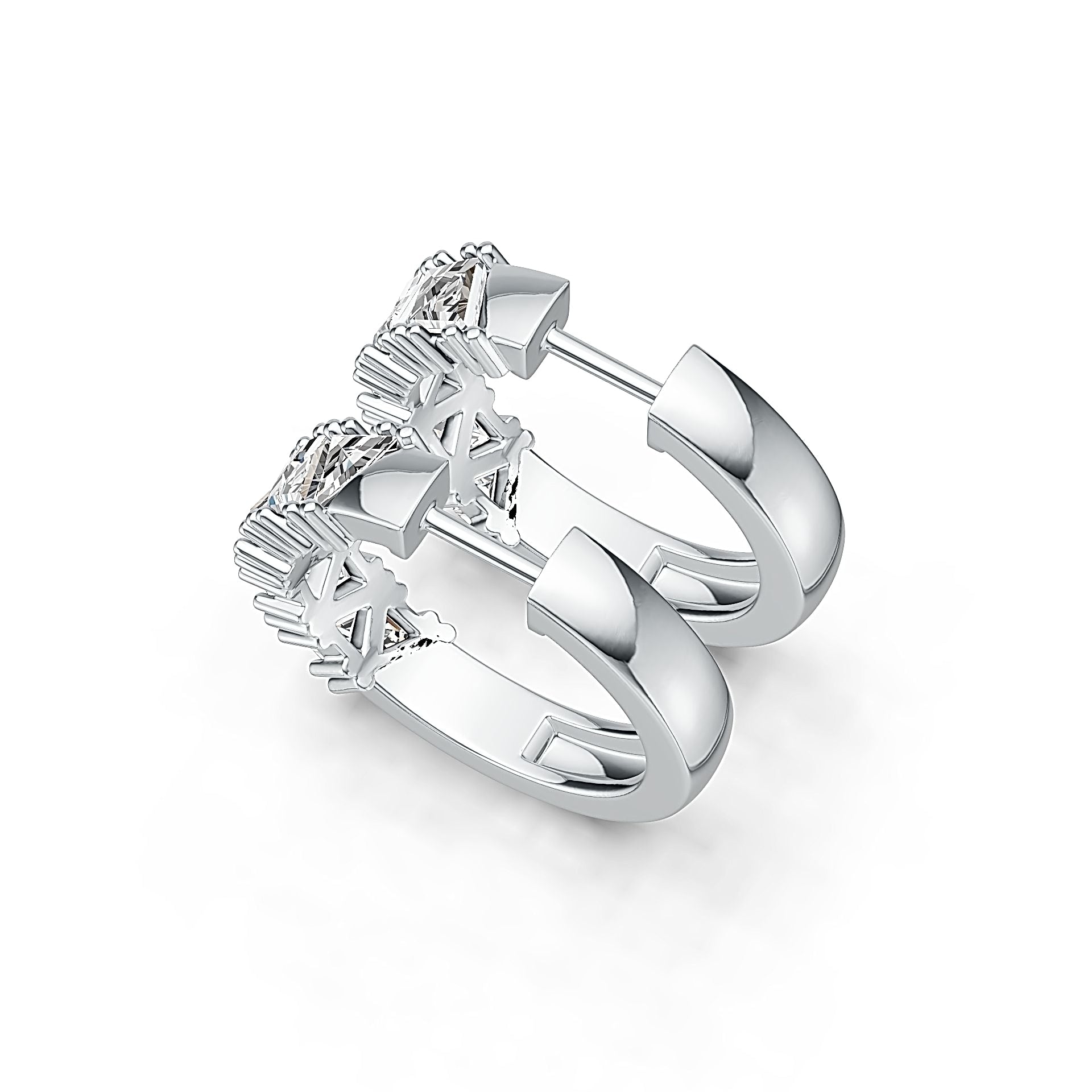 Sterling Silver Semi Mount Earrings Setting Trillion TR 4X4mm DHJ