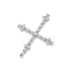 14K Gold Semi Mount Pendant Setting Oval OV 5x3mm PE 4x3mm Cross Theme DHJ