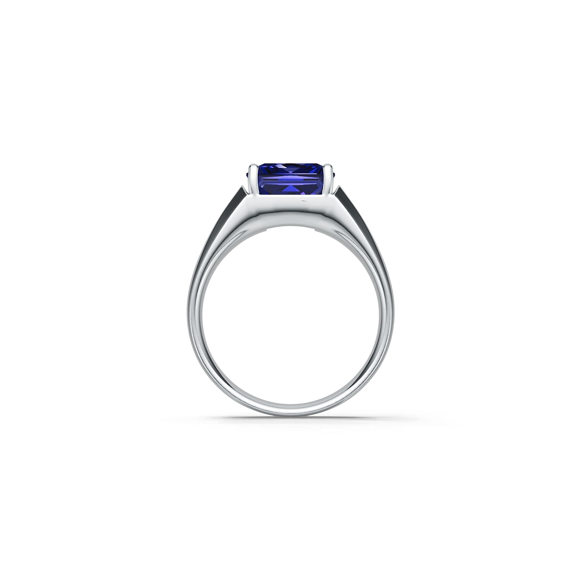 Men's Sterling Silver Semi Mount Ring Setting Asscher SQ 10x10mm Syzjewelry
