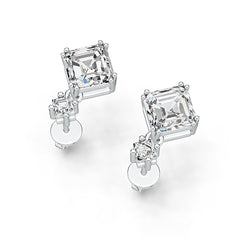 Sterling Silver Semi Mount Earrings Setting Emerald OCT 7X7mm DHJ