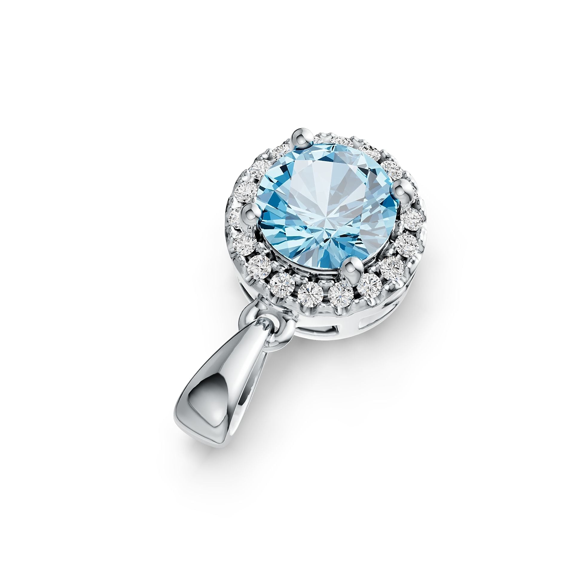 Sterling Silver Semi Mount Pendant Setting Round RD 6X6mm Halo Syzjewelry