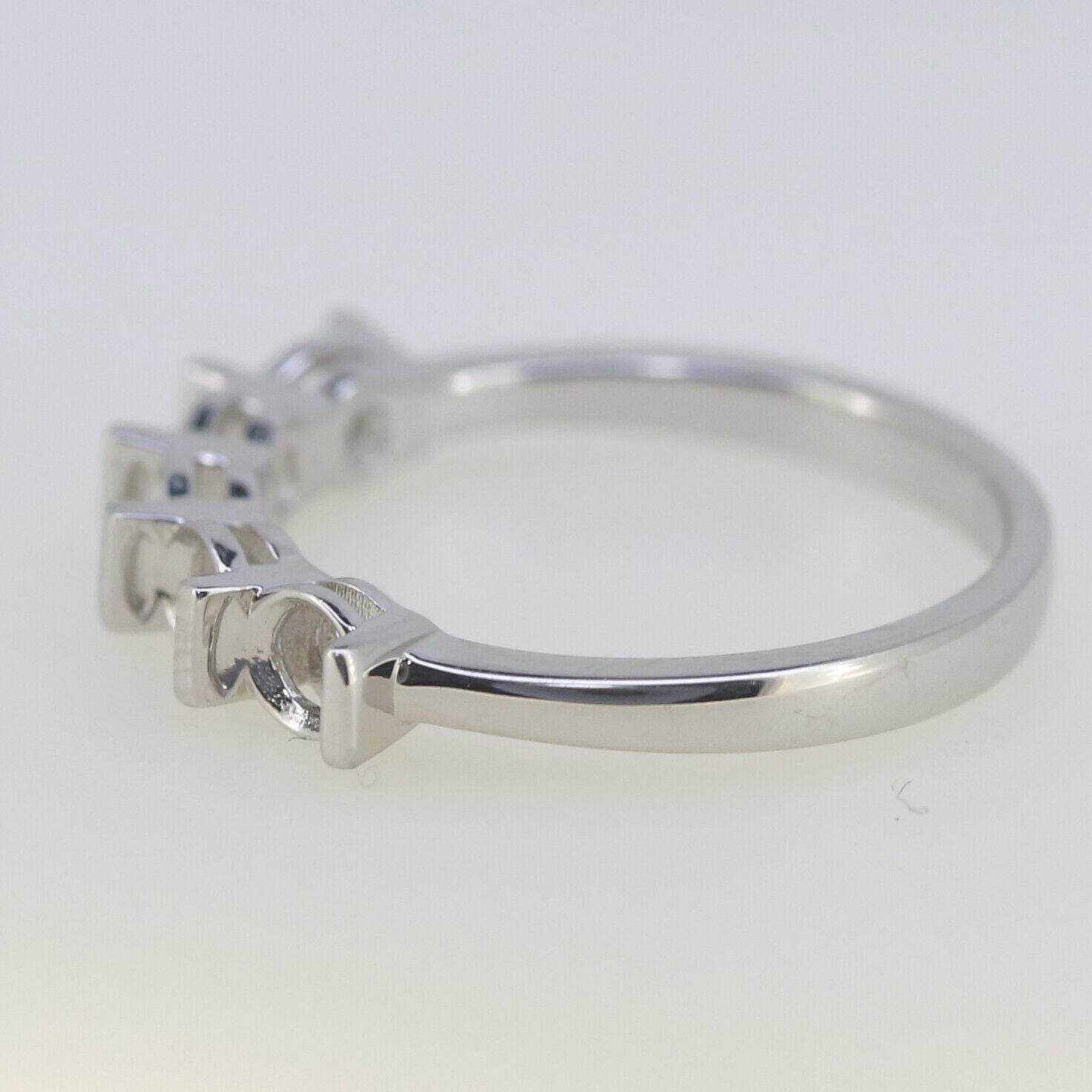 Platinum Semi Mount Ring Setting RD 4x4mm Multi Stone Band 5 Stones Syzjewelry