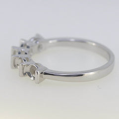 Platinum Semi Mount Ring Setting RD 4x4mm Multi Stone Band 5 Stones Syzjewelry