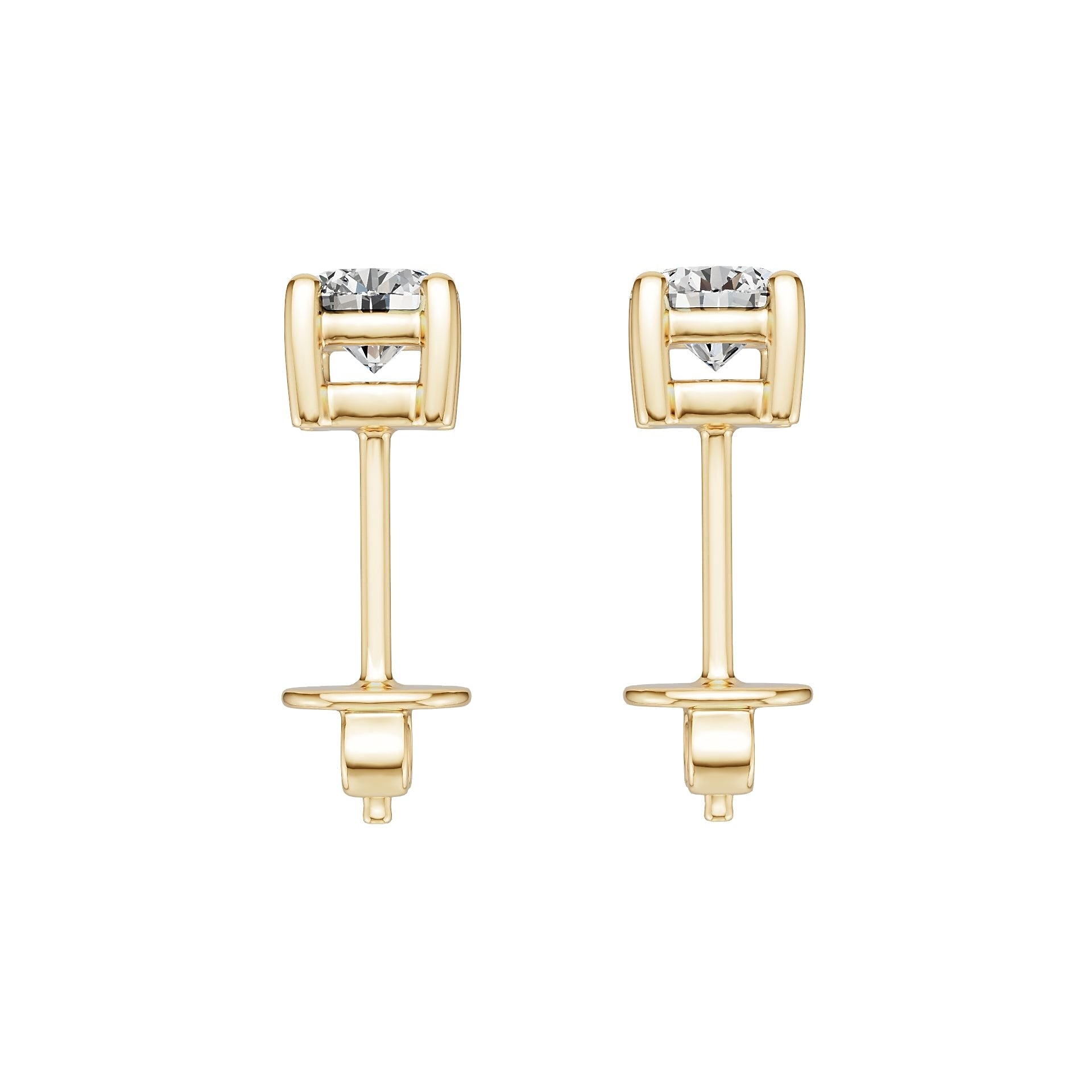 10K Gold Semi Mount Earrings Setting Round Ro 6x6mm Syz Jewelry